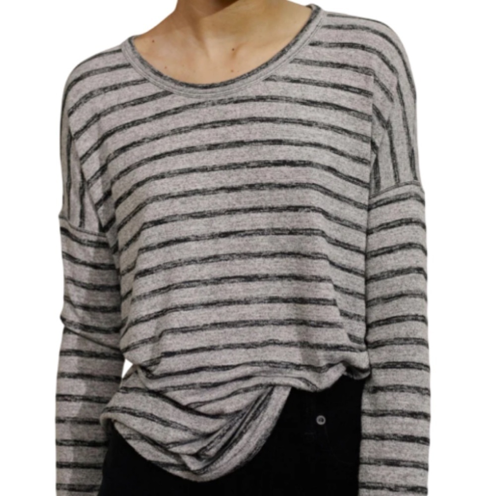 Rag & Bone - Hudson Long-Sleeve Heather Grey/Black - Small